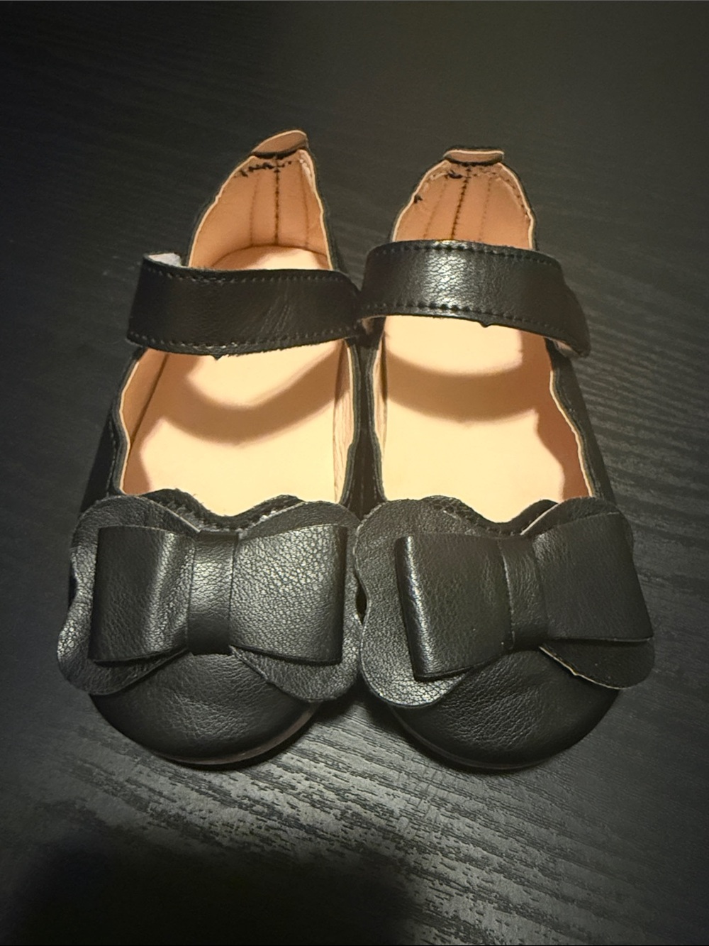 Girls Black Mary Jane Flats with Bow